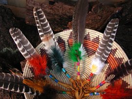 display of smudge feathers